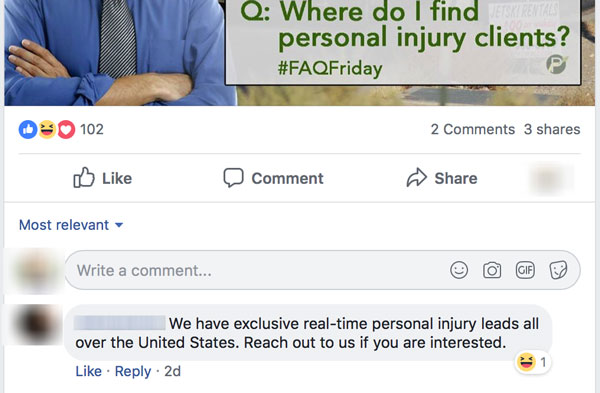 We have exclusive real-time personal injury leads all over the United States. Reach out to us if you are interested.